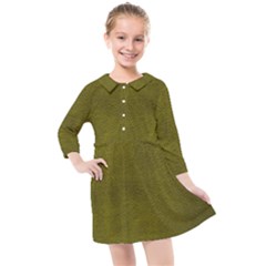 Leatherette 6 Green Kids  Quarter Sleeve Shirt Dress by skindeep