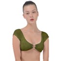 Leatherette 6 Green Cap Sleeve Ring Bikini Top View1