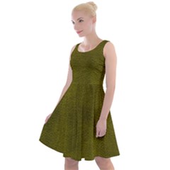 Leatherette 6 Green Knee Length Skater Dress