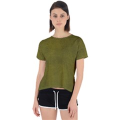 Leatherette 6 Green Open Back Sport Tee by skindeep