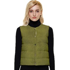 Leatherette 6 Green Women s Short Button Up Puffer Vest by skindeep