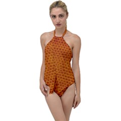 Leatherette 5 Brown Go With The Flow One Piece Swimsuit by skindeep