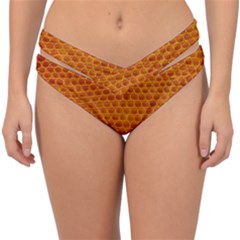 Leatherette 5 Brown Double Strap Halter Bikini Bottom