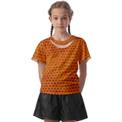 Leatherette 5 Brown Kids  Front Cut Tee