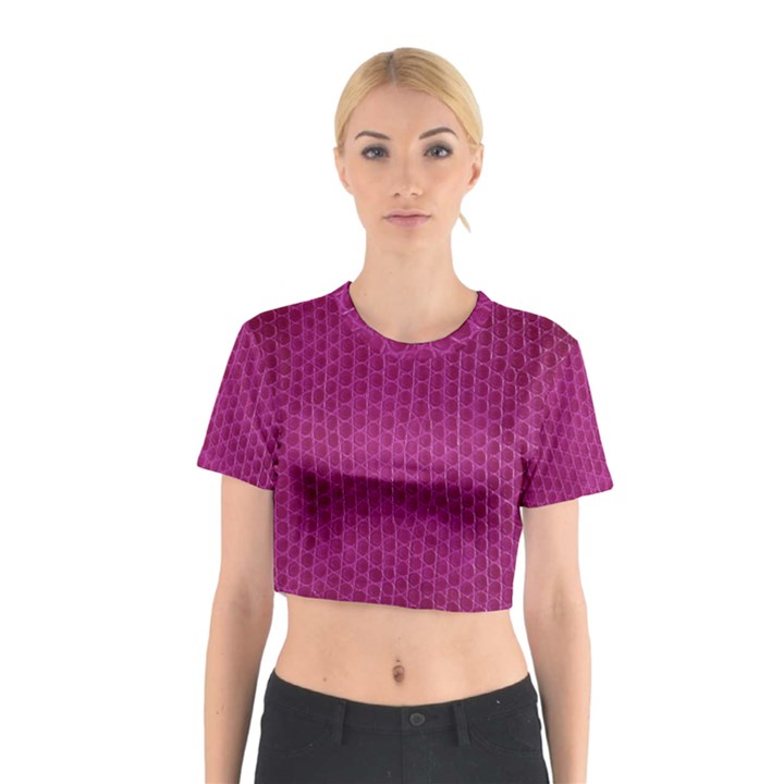 Leatherette 5 Purple Cotton Crop Top