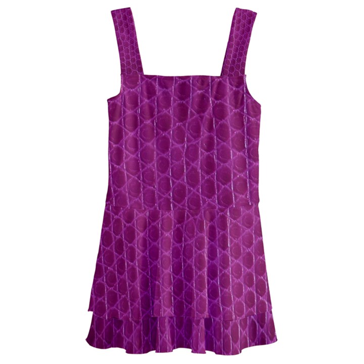 Leatherette 5 Purple Kids  Layered Skirt Swimsuit