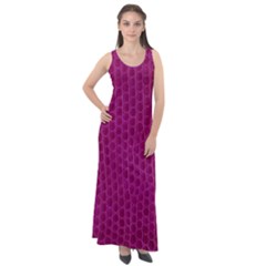 Leatherette 5 Purple Sleeveless Velour Maxi Dress