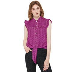 Leatherette 5 Purple Frill Detail Shirt