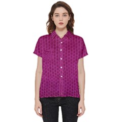 Leatherette 5 Purple Short Sleeve Pocket Shirt