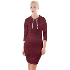 Leatherette 14 Quarter Sleeve Hood Bodycon Dress by skindeep