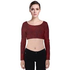 Leatherette 14 Velvet Long Sleeve Crop Top by skindeep