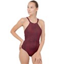 Leatherette 14 High Neck One Piece Swimsuit View1