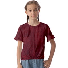 Leatherette 14 Kids  Cuff Sleeve Scrunch Bottom Tee