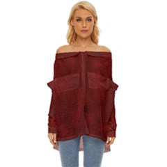 Leatherette 14 Off Shoulder Chiffon Pocket Shirt