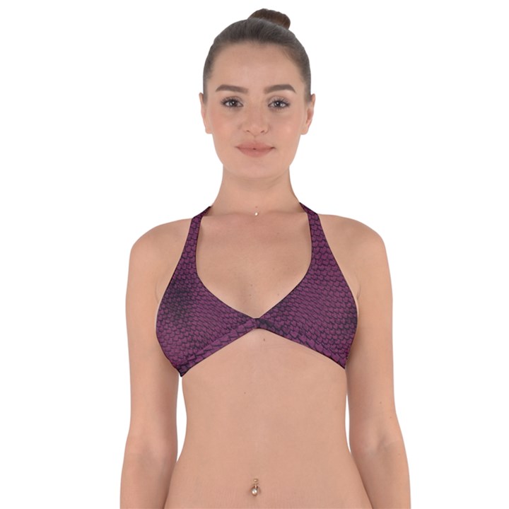 Reptile Skin Pattern 2 Halter Neck Bikini Top