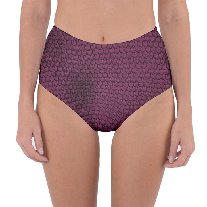 Reptile Skin Pattern 2 Reversible High-Waist Bikini Bottoms