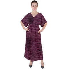 Reptile Skin Pattern 2 V-neck Boho Style Maxi Dress by skindeep