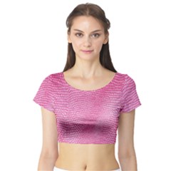 Reptile Skin Pattern 3 Short Sleeve Crop Top by skindeep