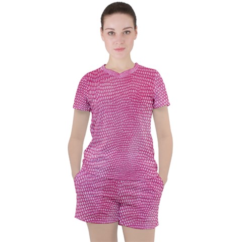 Reptile Skin Pattern 3 Women s Tee And Shorts Set by skindeep