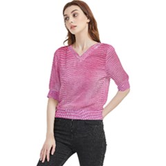 Reptile Skin Pattern 3 Quarter Sleeve Blouse