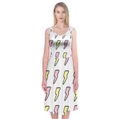 Pattern Cute Flash Design Midi Sleeveless Dress