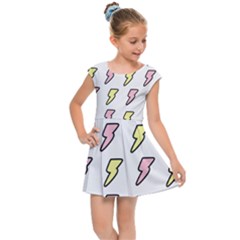 Pattern Cute Flash Design Kids  Cap Sleeve Dress by brightlightarts