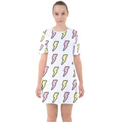 Pattern Cute Flash Design Sixties Short Sleeve Mini Dress by brightlightarts