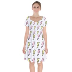 Pattern Cute Flash Design Short Sleeve Bardot Dress by brightlightarts