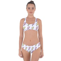 Pattern Cute Flash Design Criss Cross Bikini Set by brightlightarts