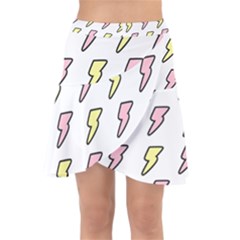 Pattern Cute Flash Design Wrap Front Skirt