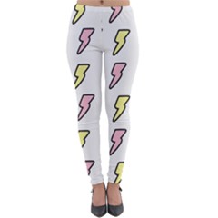 Pattern Cute Flash Design Lightweight Velour Leggings by brightlightarts