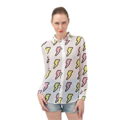 Pattern Cute Flash Design Long Sleeve Chiffon Shirt