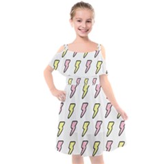 Pattern Cute Flash Design Kids  Cut Out Shoulders Chiffon Dress by brightlightarts