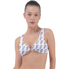 Pattern Cute Flash Design Ring Detail Bikini Top by brightlightarts