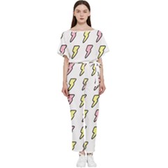 Pattern Cute Flash Design Batwing Lightweight Jumpsuit