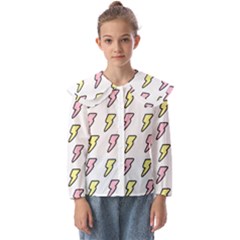 Pattern Cute Flash Design Kids  Peter Pan Collar Blouse