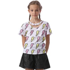 Pattern Cute Flash Design Kids  Front Cut Tee