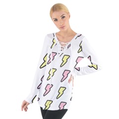 Pattern Cute Flash Design Tie Up Tee by brightlightarts