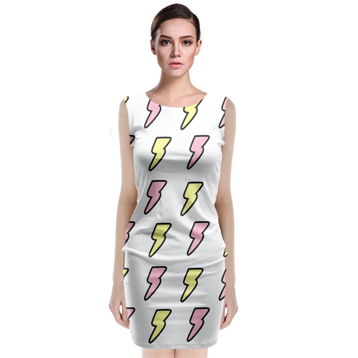 Pattern Cute Flash Design Classic Sleeveless Midi Dress