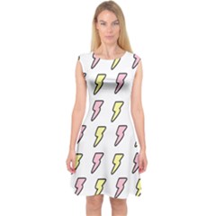 Pattern Cute Flash Design Capsleeve Midi Dress by brightlightarts