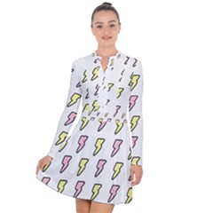 Pattern Cute Flash Design Long Sleeve Panel Dress by brightlightarts