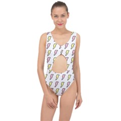 Pattern Cute Flash Design Center Cut Out Swimsuit by brightlightarts