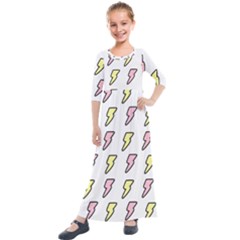 Pattern Cute Flash Design Kids  Quarter Sleeve Maxi Dress by brightlightarts