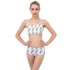 Pattern Cute Flash Design Layered Top Bikini Set by brightlightarts