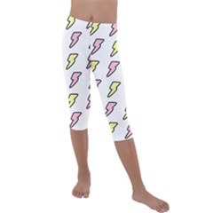 Pattern Cute Flash Design Kids  Lightweight Velour Capri Leggings  by brightlightarts