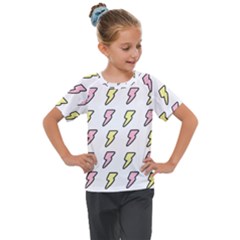 Pattern Cute Flash Design Kids  Mesh Piece Tee