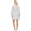 Pattern Cute Flash Design Tiered Long Sleeve Mini Dress View2