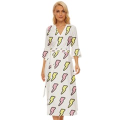 Pattern Cute Flash Design Midsummer Wrap Dress