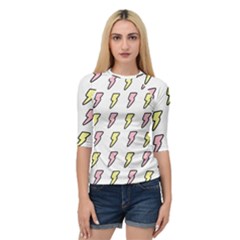 Pattern Cute Flash Design Quarter Sleeve Raglan Tee