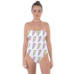 Pattern Cute Flash Design Tie Back One Piece Swimsuit by brightlightarts